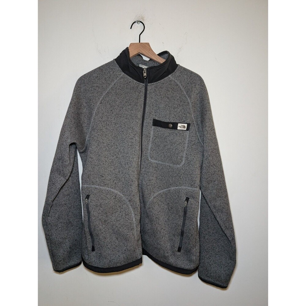 North Face Gordon Lyons Full Zip Men's Sweater Fleece Jacket Gray Size MEDIUM